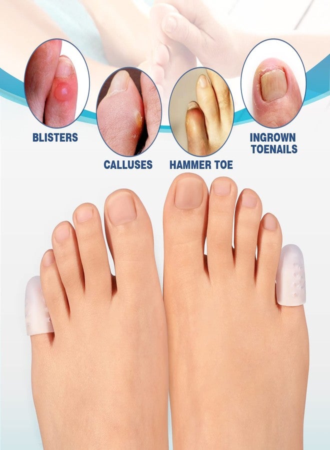 Promifun Gel Pinky Toe Caps, 16 Pack Toe Protectors for Women, Silicone Toe Covers Sleeves for Men, Blisters, Corns, Friction Pain Relief (Breathable, Pinky) - Image 4